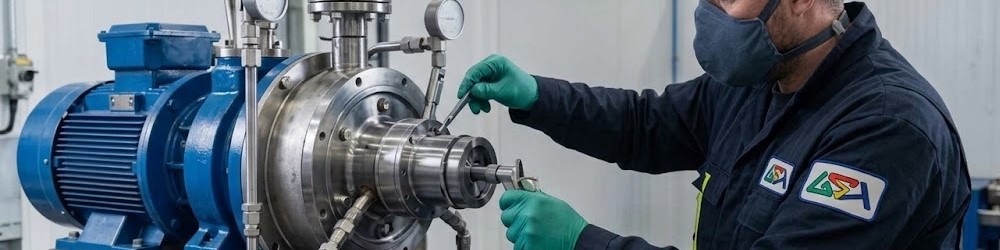 ช่างเทคนิคกำลังบริการเครื่องจักรอุตสาหกรรม